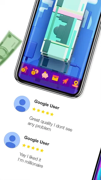 Money cash clicker [МОД: Бесконечные деньги, Монеты и Мега MOD] Screenshot 2
