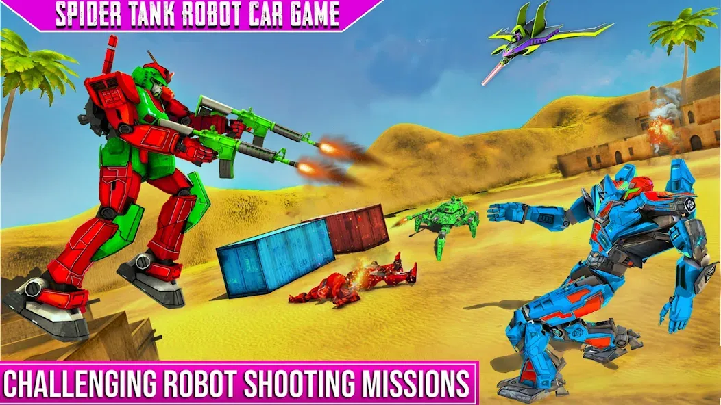Spider Mech Wars - Robot Game [МОД: Бесконечные деньги, Монеты и Мега MOD] Screenshot 4