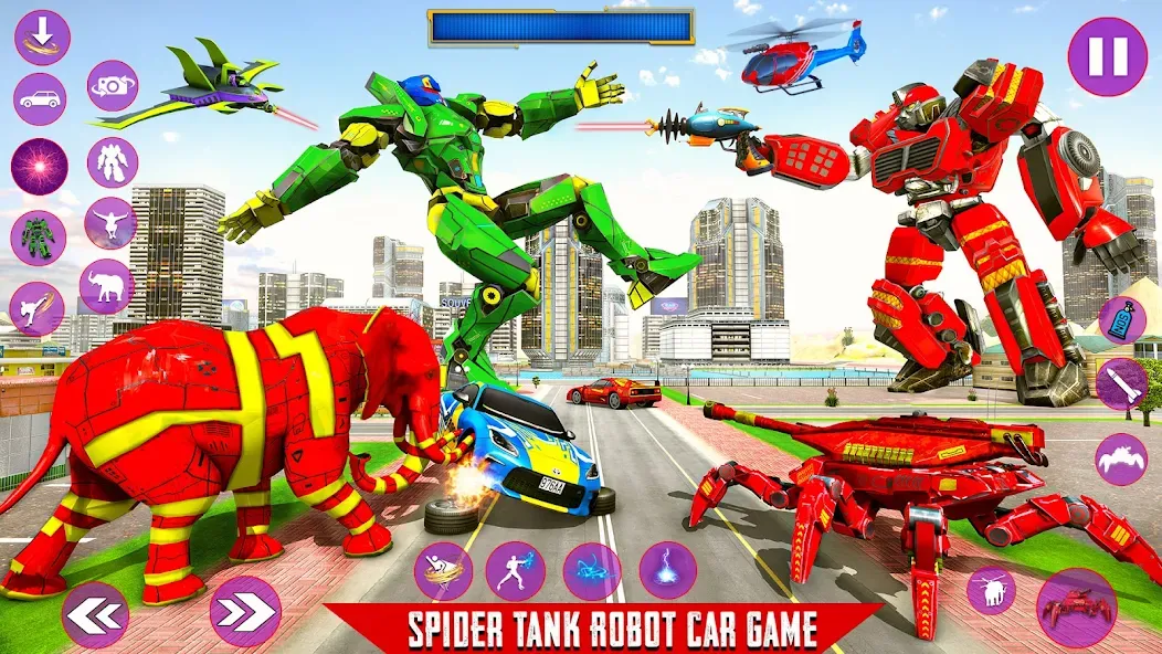 Spider Mech Wars - Robot Game [МОД: Бесконечные деньги, Монеты и Мега MOD] Screenshot 5