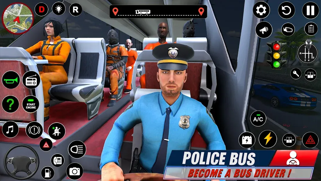 Police Bus Simulator Bus Games [МОД: Много денег, Монет и Все открыто] Screenshot 3