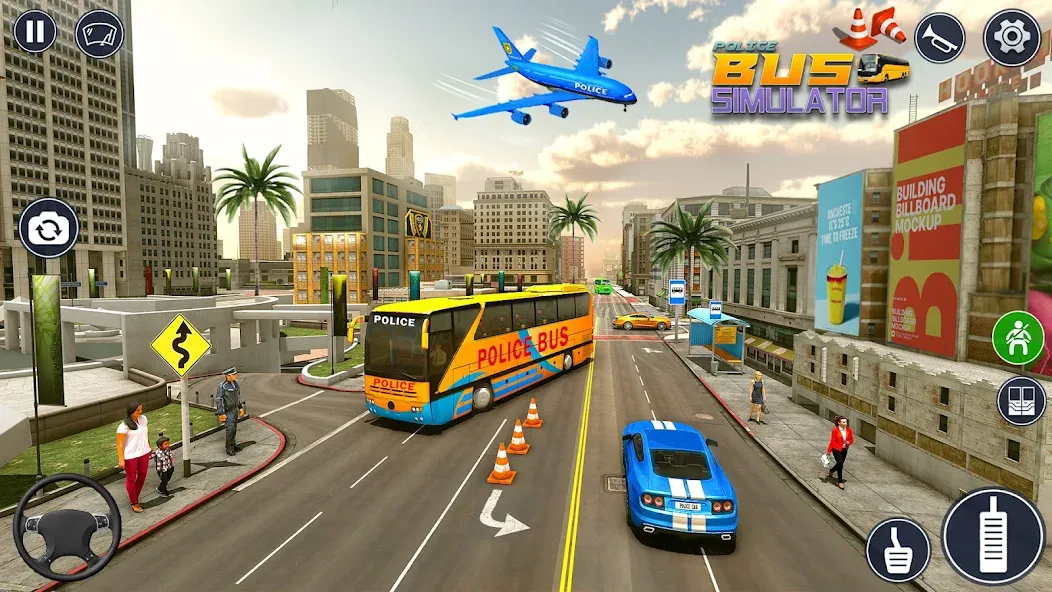 Police Bus Simulator Bus Games [МОД: Много денег, Монет и Все открыто] Screenshot 4