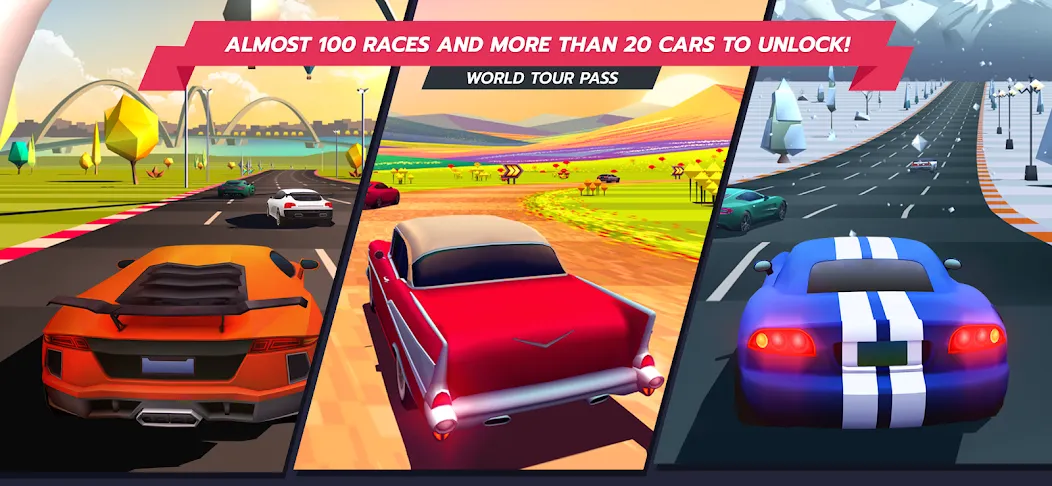 Horizon Chase – Arcade Racing (Хорайзон Чейс) [МОД: Бесконечные деньги, Монеты и Мега MOD] Screenshot 2