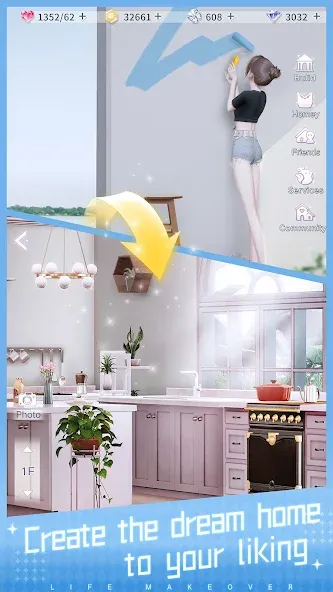 Life Makeover (Лайф мейковер) [МОД: Деньги, Монеты и Меню MOD] Screenshot 1