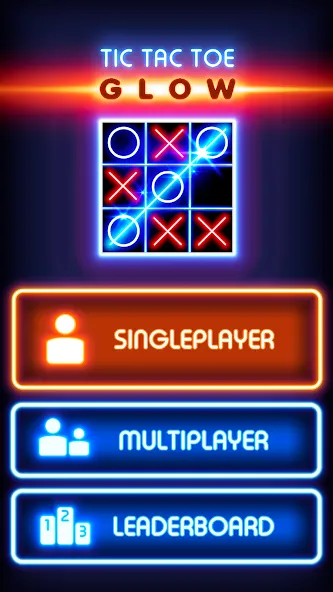 Tic Tac Toe Glow: 2 Players [МОД: Все открыто, Дополнительные деньги и Меню MOD] Screenshot 1