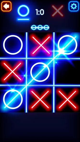 Tic Tac Toe Glow: 2 Players [МОД: Все открыто, Дополнительные деньги и Меню MOD] Screenshot 2
