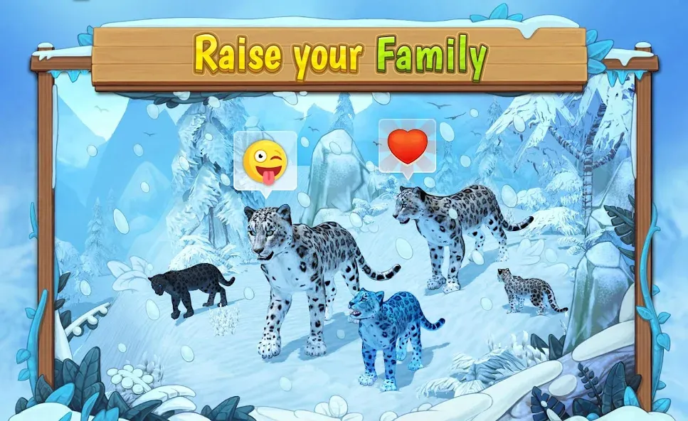 Snow Leopard Family Sim Online [МОД: Бесконечные деньги, Монеты и Мега MOD] Screenshot 1