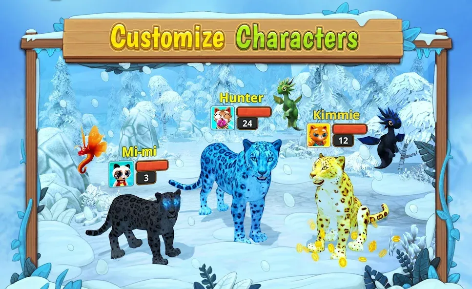 Snow Leopard Family Sim Online [МОД: Бесконечные деньги, Монеты и Мега MOD] Screenshot 2