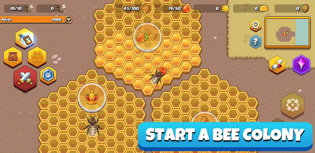 Pocket Bees: Colony Simulator (Покет Биз) [МОД: Деньги, Монеты и Меню MOD] Screenshot 1