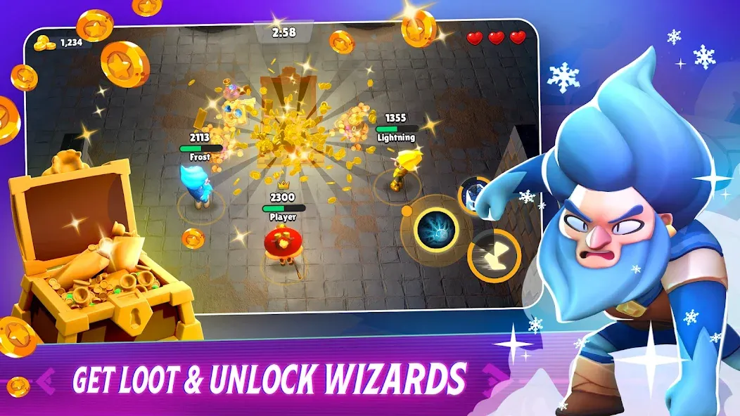 Loot Mage Trials: Battle Games (Лут Маг Испытания) [МОД: Меню, Бесконечные монеты и Открытые уровни] Screenshot 2