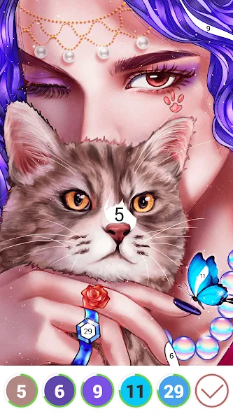 Hola Color--Coloring by Number (ола калор) [МОД: Бесконечные деньги, Монеты и Мега MOD] Screenshot 1