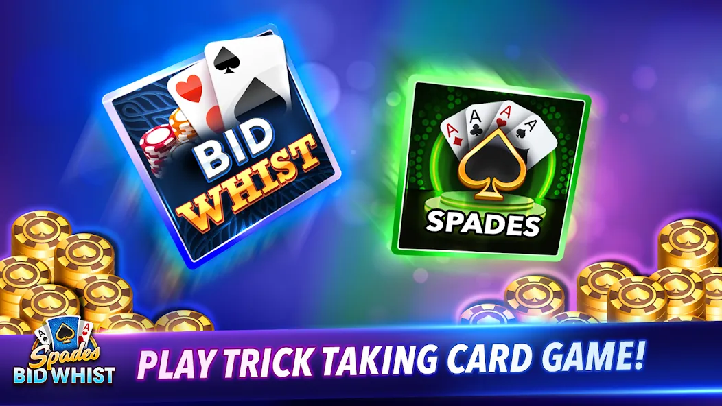 Spades: Bid Whist Classic Game (Бид Вист Классик) [МОД: Меню, Бесконечные монеты и Открытые уровни] Screenshot 1