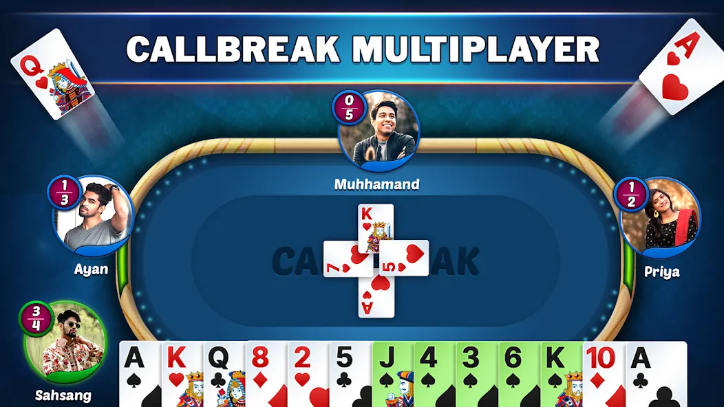Callbreak Star - Card Game (Коллбрик Стар) [МОД: Все открыто, Дополнительные деньги и Меню MOD] Screenshot 1