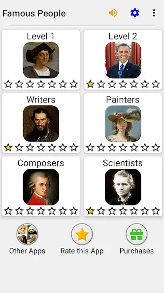 Famous People - History Quiz [МОД: Много монет, Открытые уровни и Мега MOD] Screenshot 3