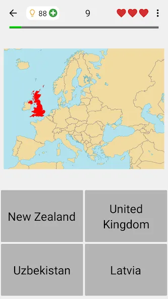 Maps of All Countries Geo-Quiz [МОД: Деньги, Монеты и Меню MOD] Screenshot 1