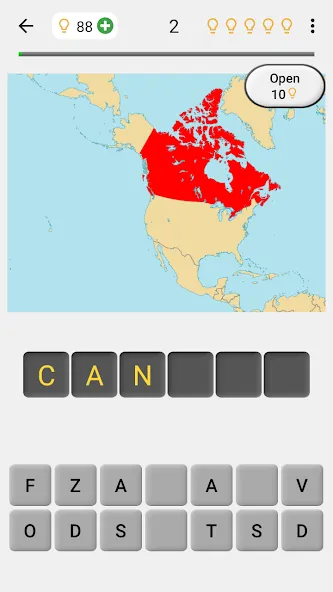 Maps of All Countries Geo-Quiz [МОД: Деньги, Монеты и Меню MOD] Screenshot 2