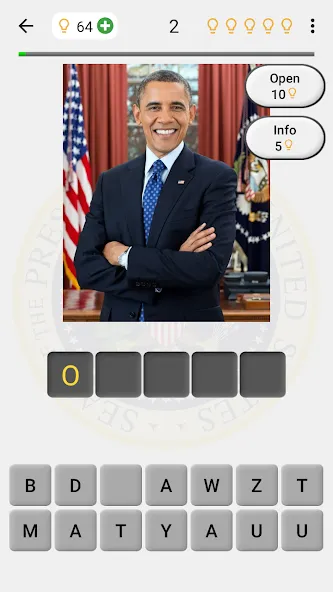 US Presidents and History Quiz [МОД: Меню, Бесконечные монеты и Открытые уровни] Screenshot 1