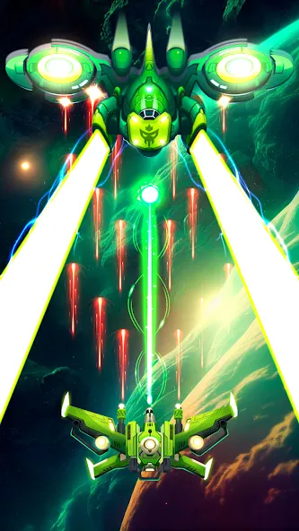 Galaxy Attack - Space Shooter (Гэлэкси Атак) [МОД: Много денег, Монет и Все открыто] Screenshot 2