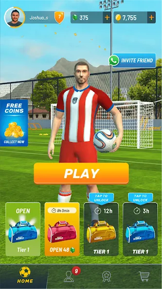 Football World - Real People (Футбол Ворлд) [МОД: Много денег, Монет и Все открыто] Screenshot 1