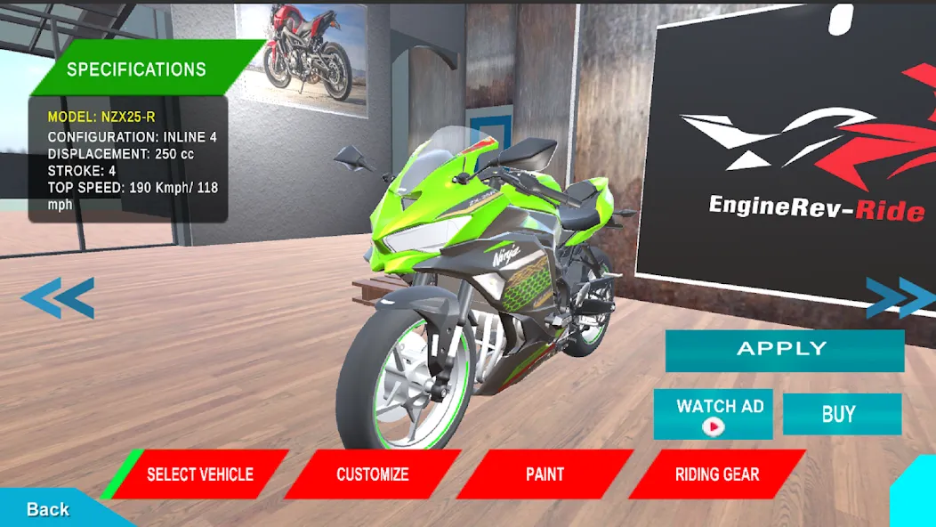 EngineRev-Ride (ЭнджинРев) [МОД: Меню, Бесконечные монеты и Открытые уровни] Screenshot 1