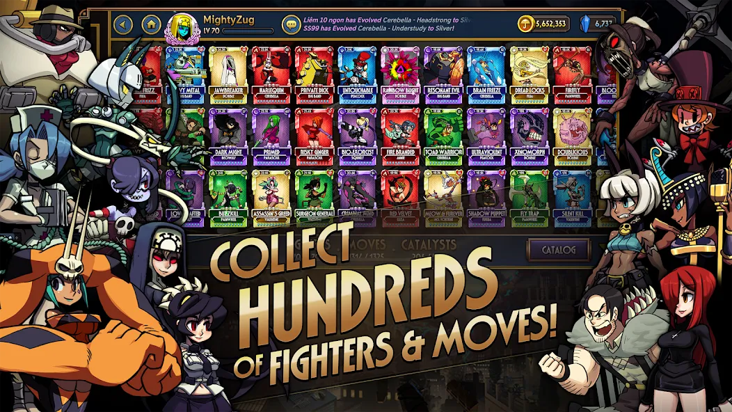 Skullgirls: Fighting RPG (Скулгрлз) [МОД: Много монет, Открытые уровни и Мега MOD] Screenshot 3