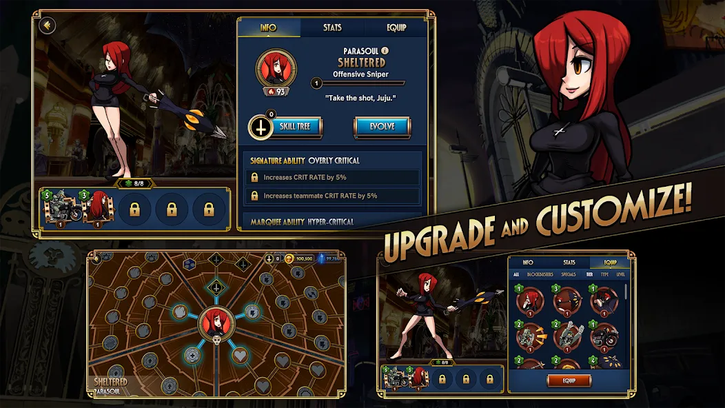 Skullgirls: Fighting RPG (Скулгрлз) [МОД: Много монет, Открытые уровни и Мега MOD] Screenshot 4