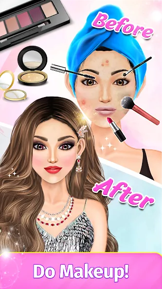 Dress Up Fashion: Makeup Games [МОД: Все открыто, Дополнительные деньги и Меню MOD] Screenshot 3