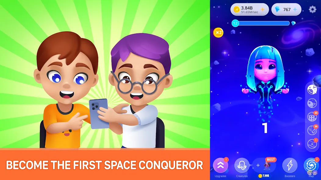Human Evolution Clicker [МОД: Все открыто, Дополнительные деньги и Меню MOD] Screenshot 2