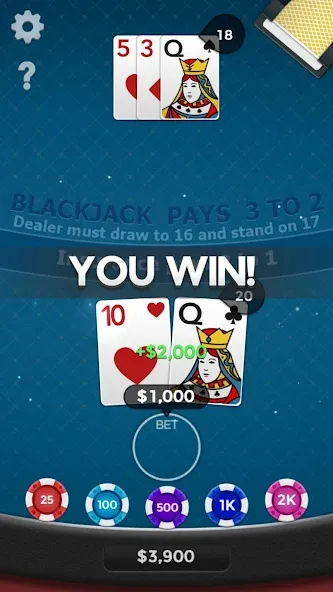 Blackjack 21 [МОД: Все открыто, Дополнительные деньги и Меню MOD] Screenshot 4