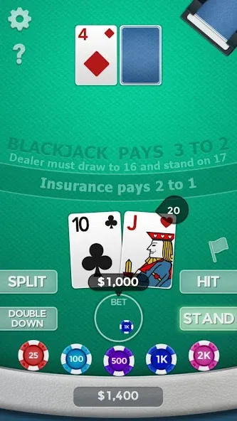 Blackjack 21 [МОД: Все открыто, Дополнительные деньги и Меню MOD] Screenshot 5