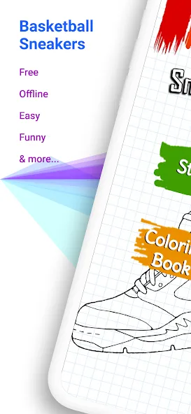 Basketball Shoes Coloring Book (Раскраска кроссовок для баскетбола) [МОД: Бесконечные деньги, Монеты и Мега MOD] Screenshot 1