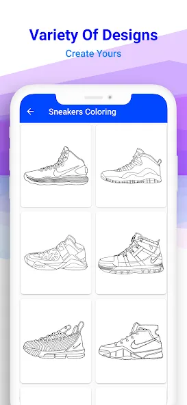 Basketball Shoes Coloring Book (Раскраска кроссовок для баскетбола) [МОД: Бесконечные деньги, Монеты и Мега MOD] Screenshot 3