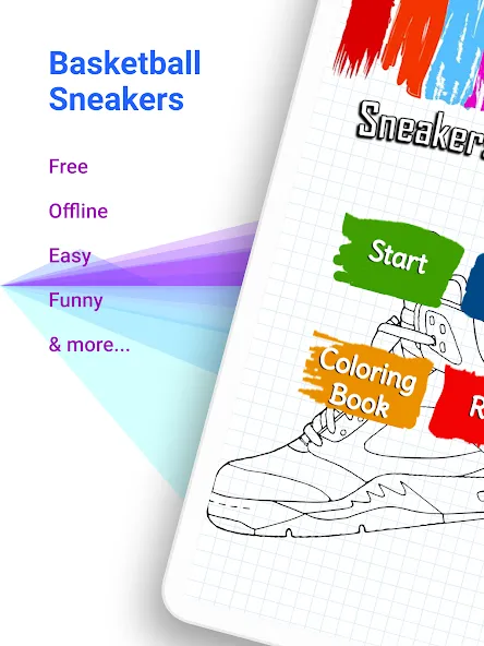 Basketball Shoes Coloring Book (Раскраска кроссовок для баскетбола) [МОД: Бесконечные деньги, Монеты и Мега MOD] Screenshot 5