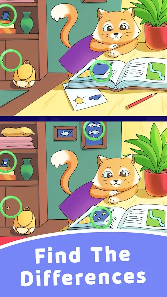 Find Differences: Cute Cats [МОД: Бесконечные деньги, Монеты и Мега MOD] Screenshot 2