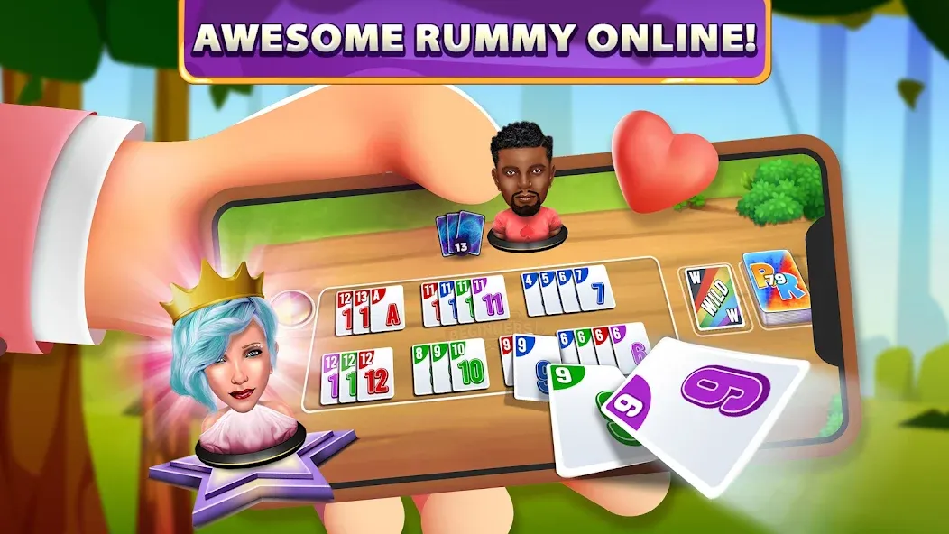 Rummy Rush - Classic Card Game (Рамми Раш) [МОД: Много монет, Открытые уровни и Мега MOD] Screenshot 1