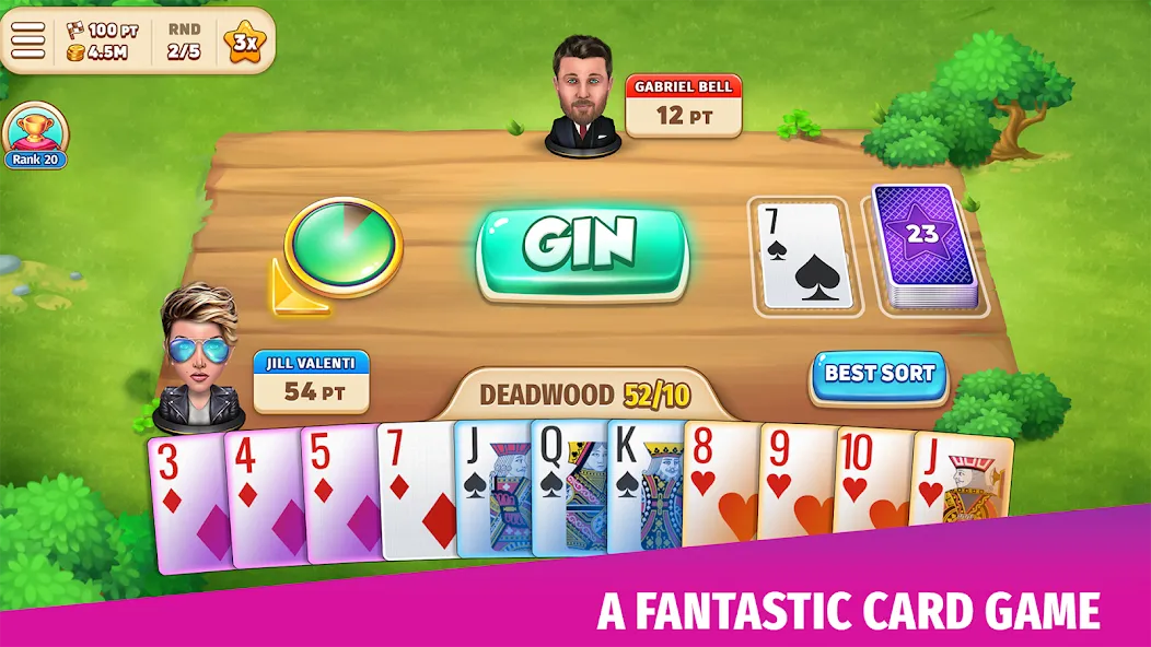 Gin Rummy Stars - Card Game (Джин Рамми Старс) [МОД: Бесконечные деньги, Монеты и Мега MOD] Screenshot 1