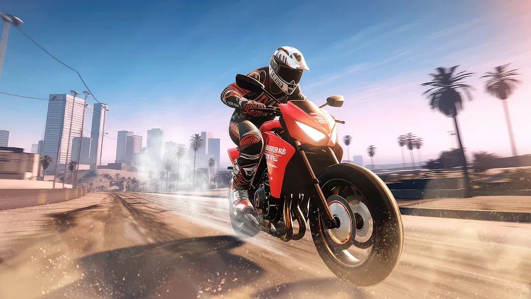 Traffic Bike Driving Simulator (Трафик Байк Драйвинг Симулятор) [МОД: Все открыто, Дополнительные деньги и Меню MOD] Screenshot 3