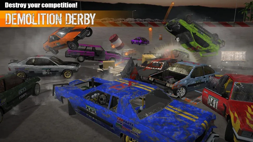 Demolition Derby 3 (Демолиция Дерби 3) [МОД: Меню, Бесконечные монеты и Открытые уровни] Screenshot 2