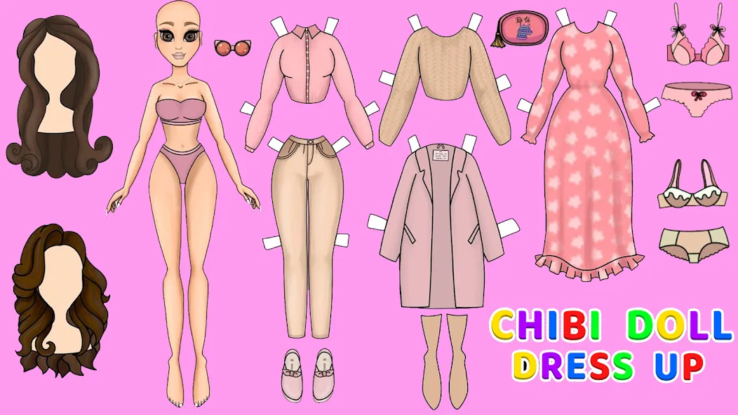 Doll Dress Up Makeup Girl Game (Чиби кукла одевает девушку игры) [МОД: Много денег, Монет и Все открыто] Screenshot 4