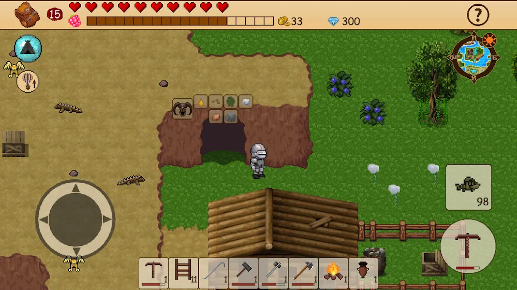 Survival RPG: Open World Pixel (Сурвайвл РПГ) [МОД: Бесконечные деньги, Монеты и Мега MOD] Screenshot 1
