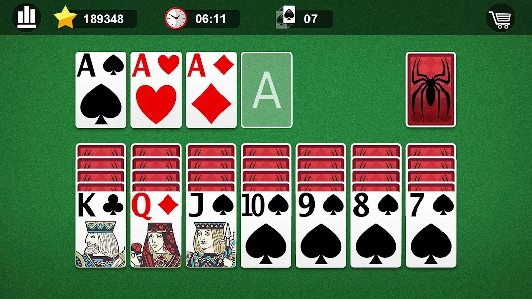 Spider Solitaire [МОД: Бесконечные деньги, Монеты и Мега MOD] Screenshot 4