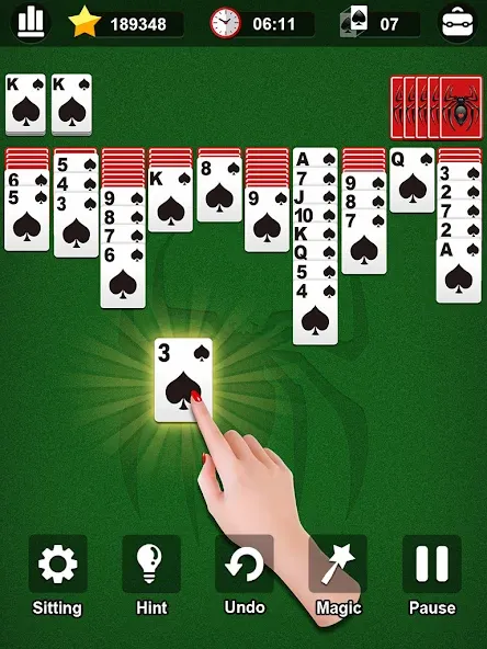 Spider Solitaire [МОД: Бесконечные деньги, Монеты и Мега MOD] Screenshot 5