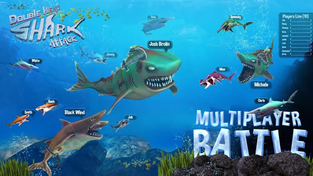 Double Head Shark Attack PVP [МОД: Бесконечные деньги, Монеты и Мега MOD] Screenshot 4