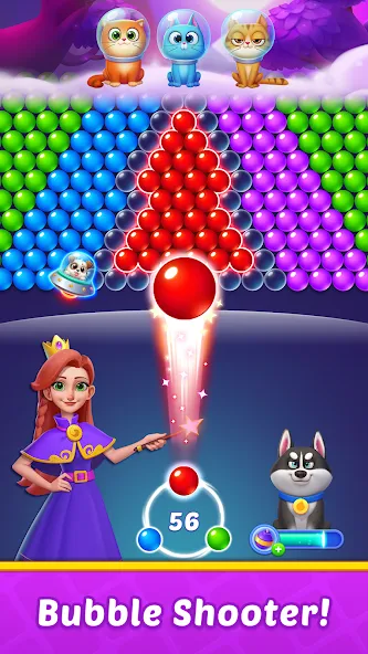 Bubble Shooter Kingdom [МОД: Все открыто, Дополнительные деньги и Меню MOD] Screenshot 2