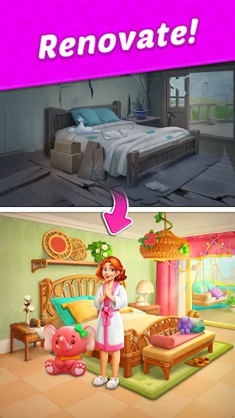 Design Blast - Match & Home [МОД: Много монет, Открытые уровни и Мега MOD] Screenshot 1