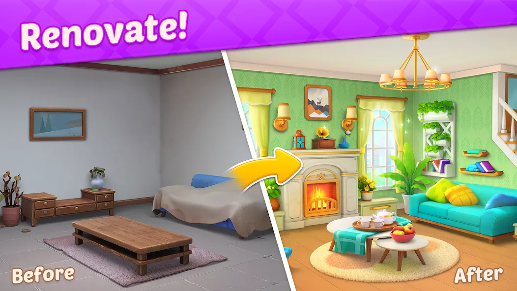 Design Diary - Match 3 & Home [МОД: Много денег, Монет и Все открыто] Screenshot 1