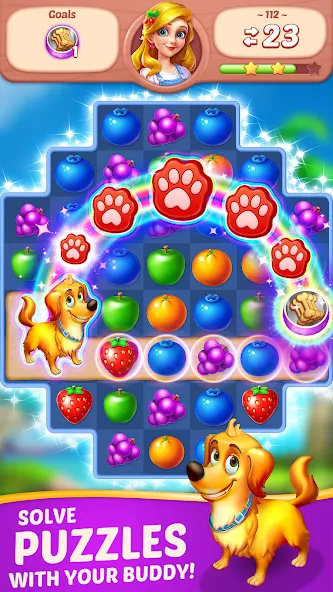 Fruit Diary - Match 3 Games [МОД: Меню, Бесконечные монеты и Открытые уровни] Screenshot 4