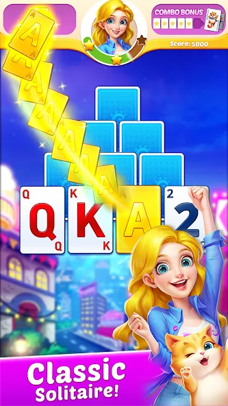 Solitaire Tripeaks Diary [МОД: Много денег, Монет и Все открыто] Screenshot 4