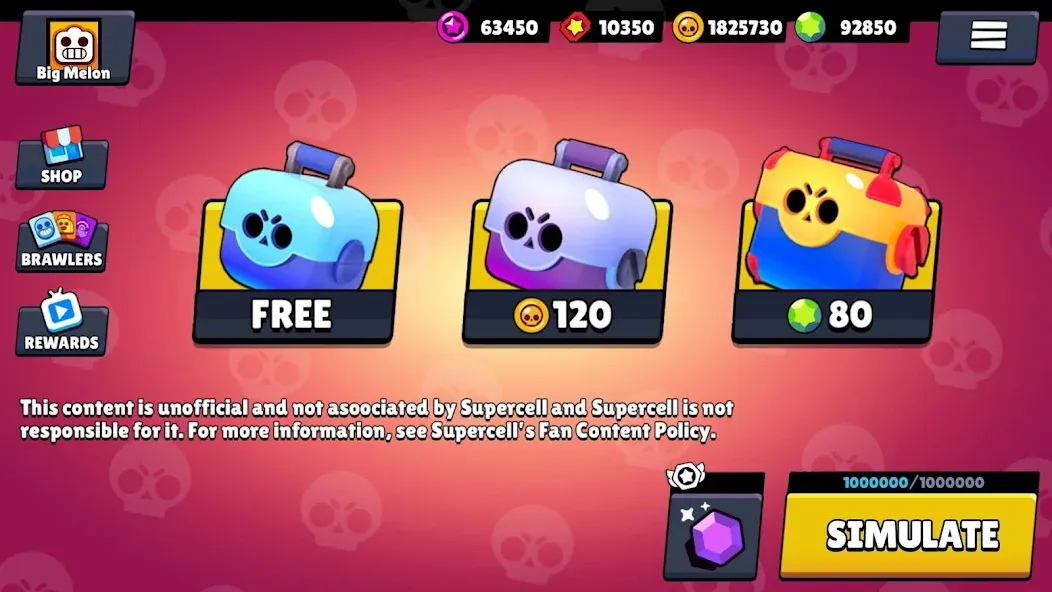 Box Simulator for Brawl Stars [МОД: Бесконечные деньги, Монеты и Мега MOD] Screenshot 1