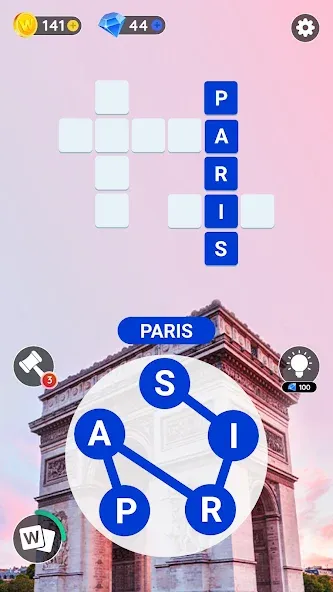 Word City: Connect Word Game (Ворд Сити) [МОД: Меню, Бесконечные монеты и Открытые уровни] Screenshot 2
