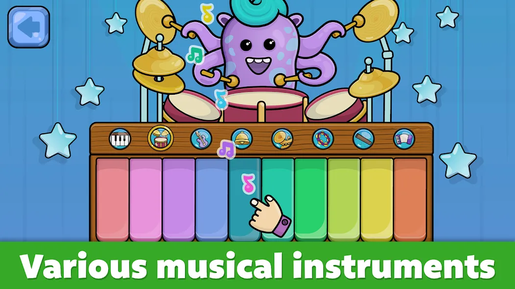Baby Piano: Kids Music Games [МОД: Меню, Бесконечные монеты и Открытые уровни] Screenshot 2